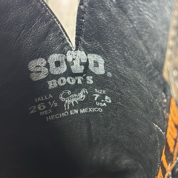 Men’s Soto western cowboy boots, black, size 7.5. In excellent condition - Picture 11 of 12